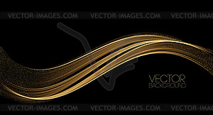 Abstract shiny color gold wave luxury background - vector clipart