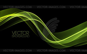 Abstract shiny color green wave design element on - royalty-free vector clipart