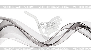 Abstract smooth gray wave . Curve flow grey motion - vector clipart