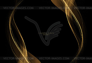 Abstract shiny color gold wave luxury background - royalty-free vector image