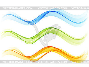 Set of color abstract wave design element - vector image