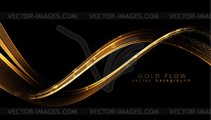 Abstract shiny color gold wave luxury background - vector EPS clipart