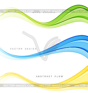 Set of color abstract wave design element - color vector clipart