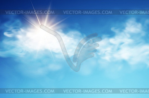 Realistic sky template with transparent cloud and - vector clipart