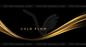 Abstract Gold Waves. Shiny golden moving lines - vector image