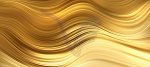 Abstract Gold Waves. Shiny golden moving lines - vector clip art