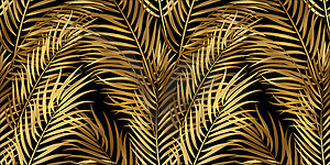 Tropical palm leaves, jungle leaves seamless - vector clipart