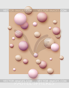 Dynamic background with colorful realistic 3d balls - vector clipart