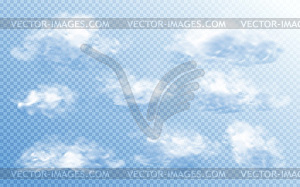 Cloud in realistic style on transparent - vector image