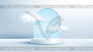 Product display podium decorated with realistic - vector clip art