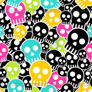 Seamless wrapping paper with colkor skulls - vector clip art
