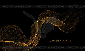 Abstract Gold Waves. Shiny golden moving lines - vector image