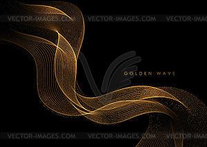 Abstract Gold Waves. Shiny golden moving lines - vector clipart