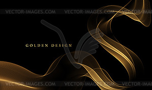 Abstract Gold Waves. Shiny golden moving lines - vector image