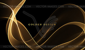 Abstract Gold Waves. Shiny golden moving lines - vector clip art