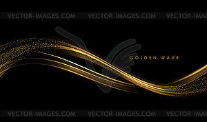 Abstract Gold Waves. Shiny golden moving lines - vector EPS clipart