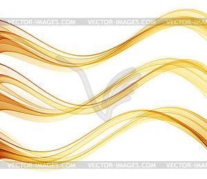 Abstract colorful flowing gold wave lines . Design - color vector clipart