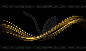 Abstract Gold Waves. Shiny golden moving lines - vector clip art