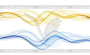 Abstract colorful flowing gold wave lines . Design - vector EPS clipart