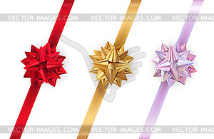 Shiny color satin ribbon - vector image