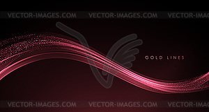 Abstract Gold Waves. Shiny golden moving lines - vector clipart / vector image