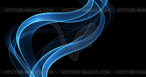 Abstract blue turquoise smoke Waves. Shiny moving - vector image