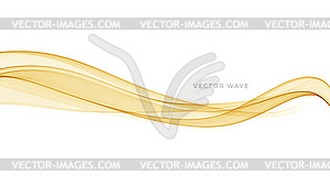 Абстрактные красочные плавные линии золотой волны. Дизайн - клипарт в векторном виде