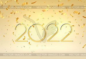 Defocused gold confetti on golden background - vector clipart