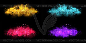 Luxury gold glitter particles. glowing lights - vector image