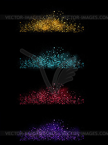 Luxury gold glitter particles. glowing lights - vector clipart