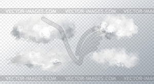 Set Abstract realistic fog cloud design element - vector image