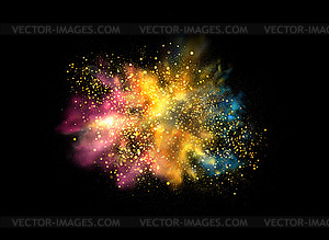 Holiday Abstract shiny gold pink powder design - vector clipart