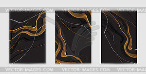 Gold, white marble template, artistic covers design - vector clip art