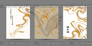 Gold, white marble template, artistic covers design - vector clipart