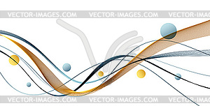 Абстрактные красочные плавные волновые линии. Элементы дизайна - цветной векторный клипарт
