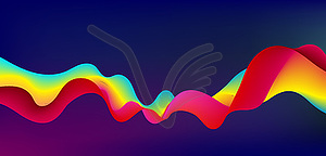 Abstract colorful flowing wave lines background. - vector clip art