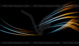 Abstract Waves. Shiny blue moving lines design - vector clip art