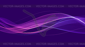 Abstract Waves. Shiny blue moving lines design - vector clip art