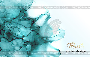 Marble Modern texture in blue color. Alcohol ink - vector clipart