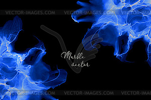 Marble Modern texture in blue color. Alcohol ink - vector clip art