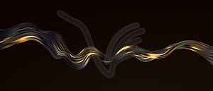 Abstract Waves. Shiny gold moving lines design - vector clipart