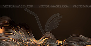 Abstract Waves. Shiny gold moving lines design - vector clipart