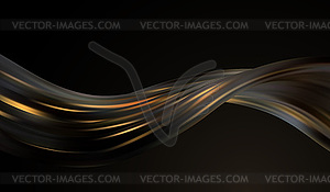 Abstract Waves. Shiny gold moving lines design - vector clip art