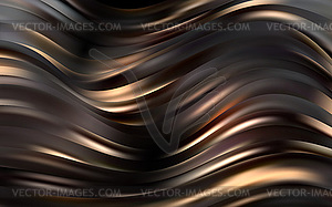 Абстрактные волны. Дизайн блестящих золотых движущихся линий - векторное изображение клипарта