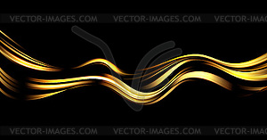 Abstract Waves. Shiny gold moving lines design - vector clip art