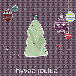  Postcard Merry Christmas - vector clip art