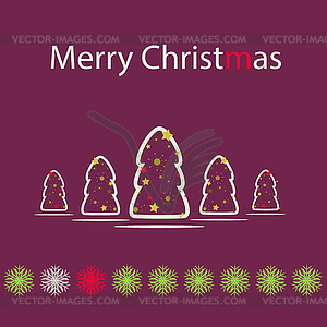  Postcard Merry Christmas - vector clip art