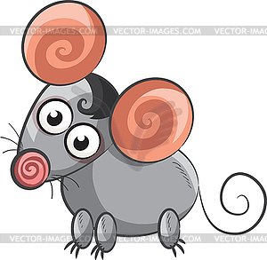 Little gray mouse - vector clipart