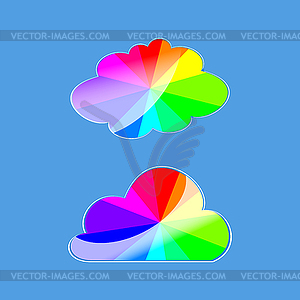 Set of stylish colored clouds. rainbow colors in - vector clipart