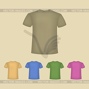 Set of colorful male t-shirts.  - vector image